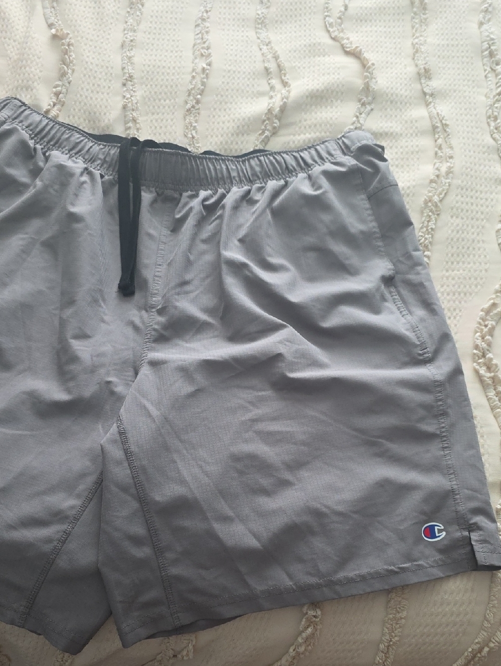 Champion Light Gray Drawstring Athletic Shorts